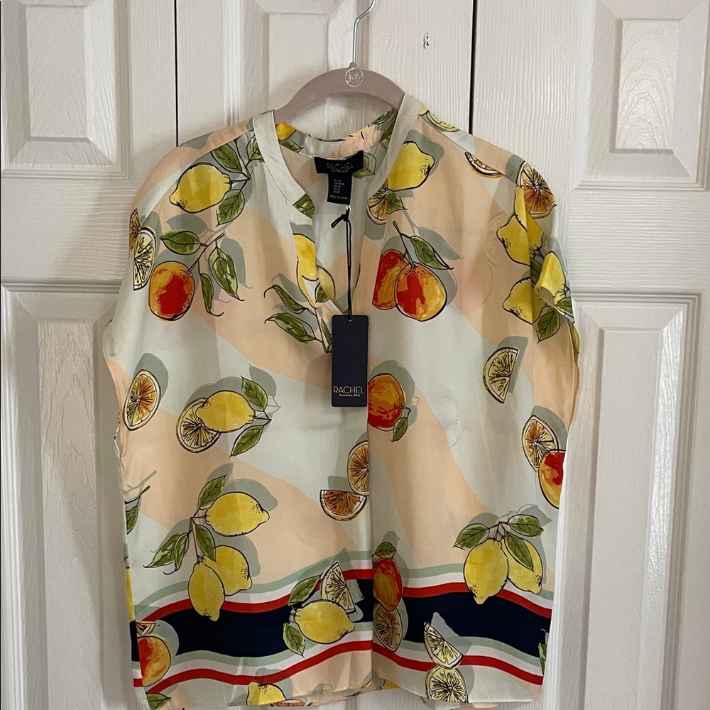 NWT Rachel Roy Lemon Print Women’s Shirt